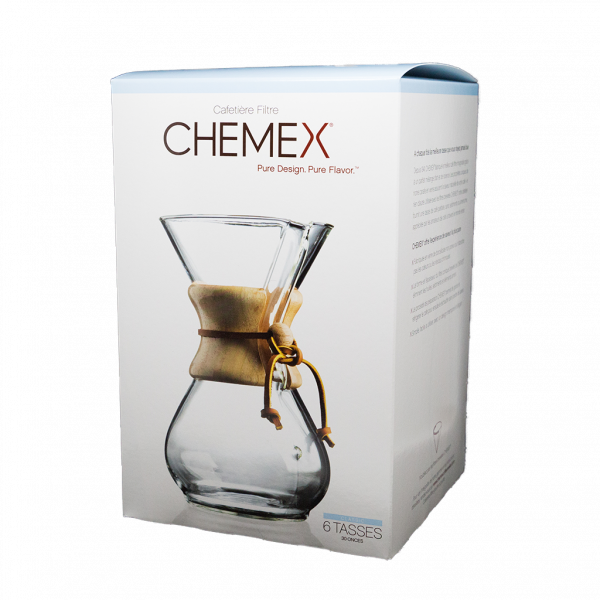 Cafetière | Chemex design en verre et en bois - 6 tasses