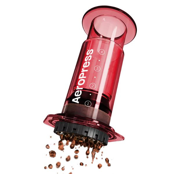 Aeropress Clear Rouge| Cafetière à piston nomade